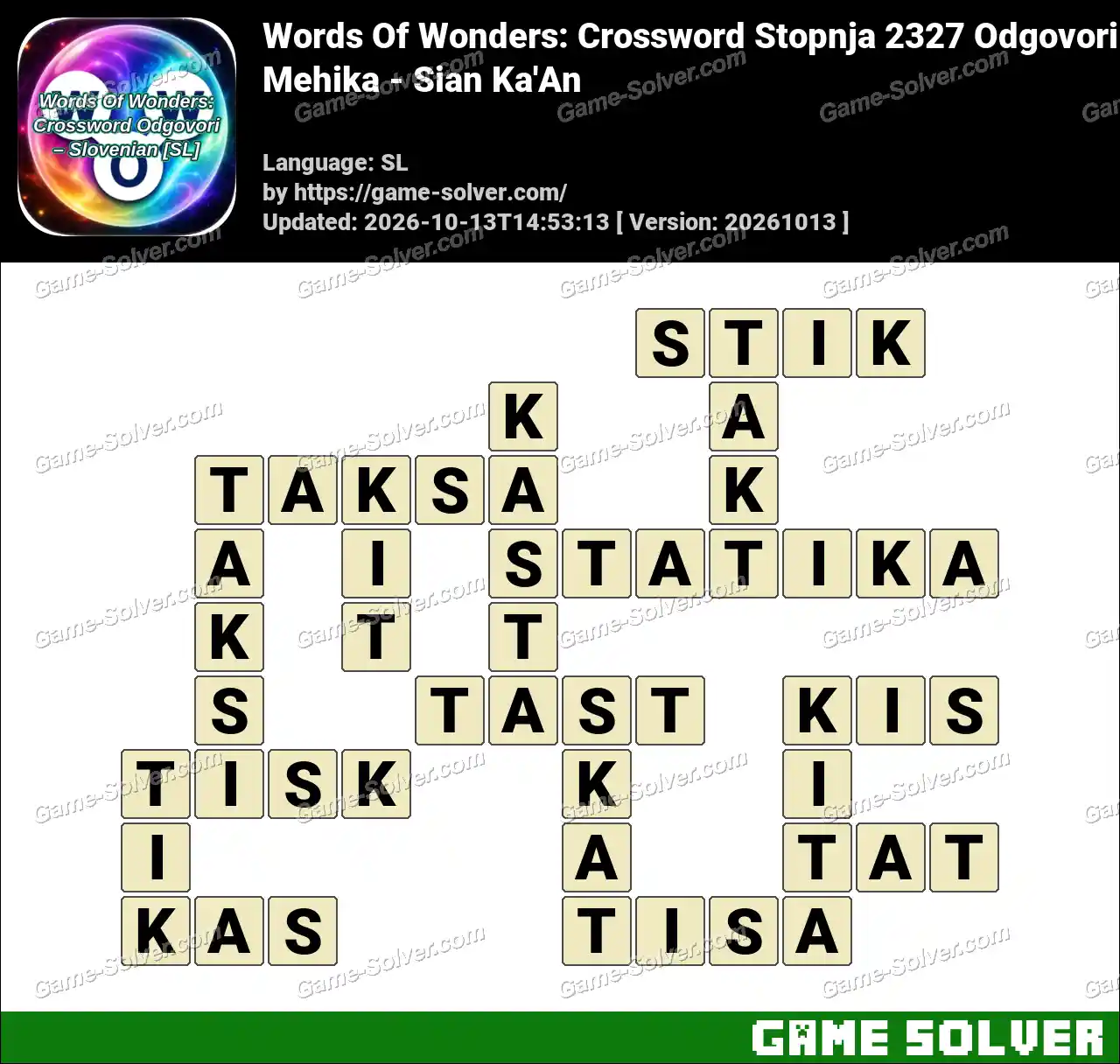 Words Of Wonders: Crossword Stopnja 2327 Odgovori – Mehika – Sian Ka’An